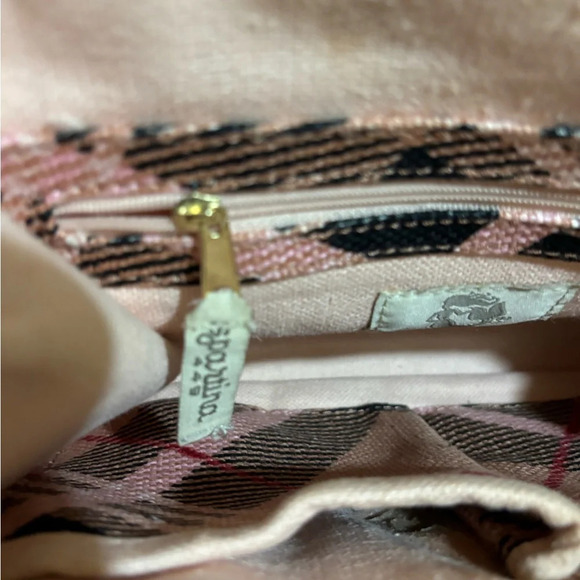 Spartina 449 Bella telfair pink plaid satchel handbag - Picture 9 of 13